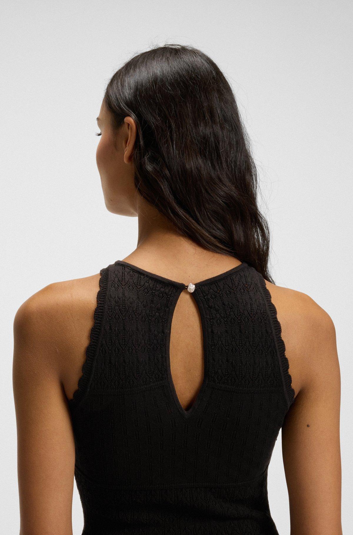 Knitted dress with contrast-fabric skirt Product Image