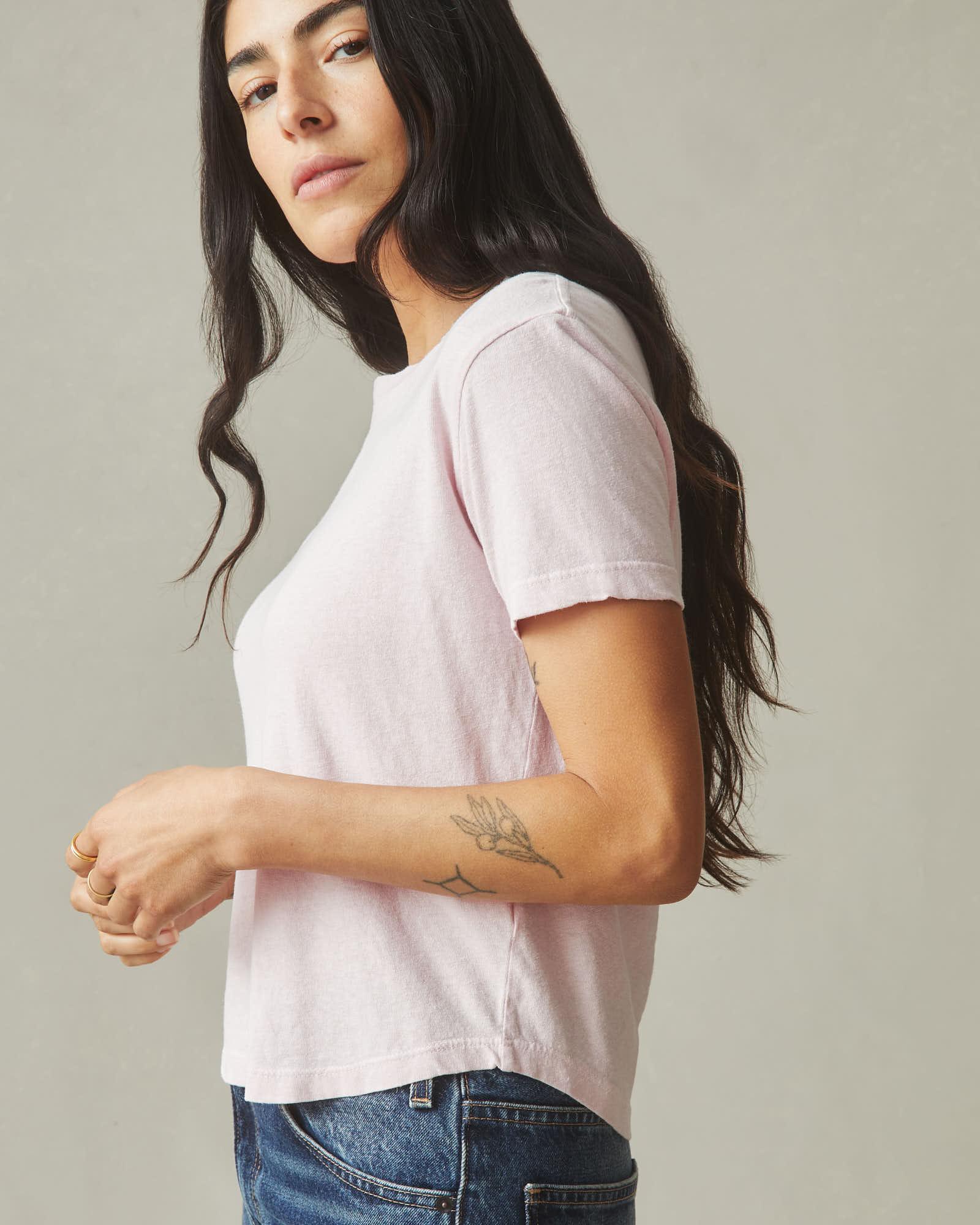 Women's Hemp Jersey Crew Tee - Ballerina Product Image
