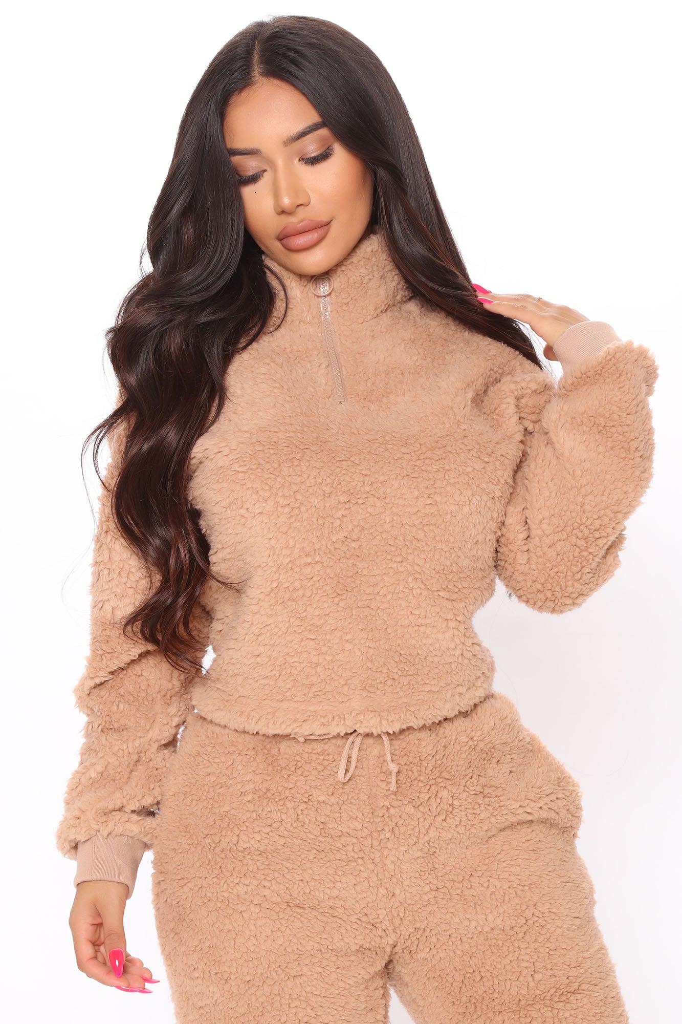 Cuddle Time Cozy Pant Set - Camel Female Product Image