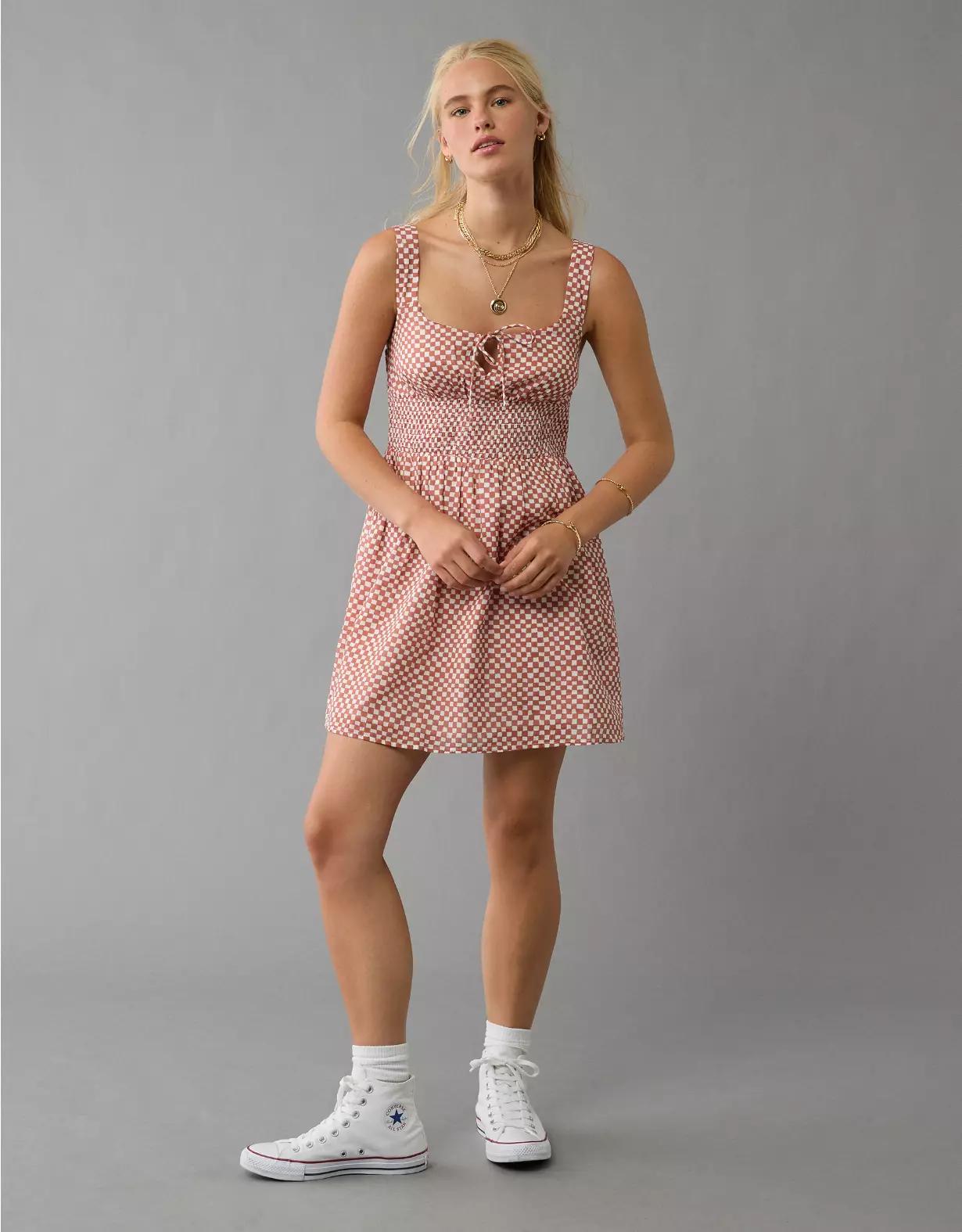 AE Smocked Waist Mini Dress Product Image