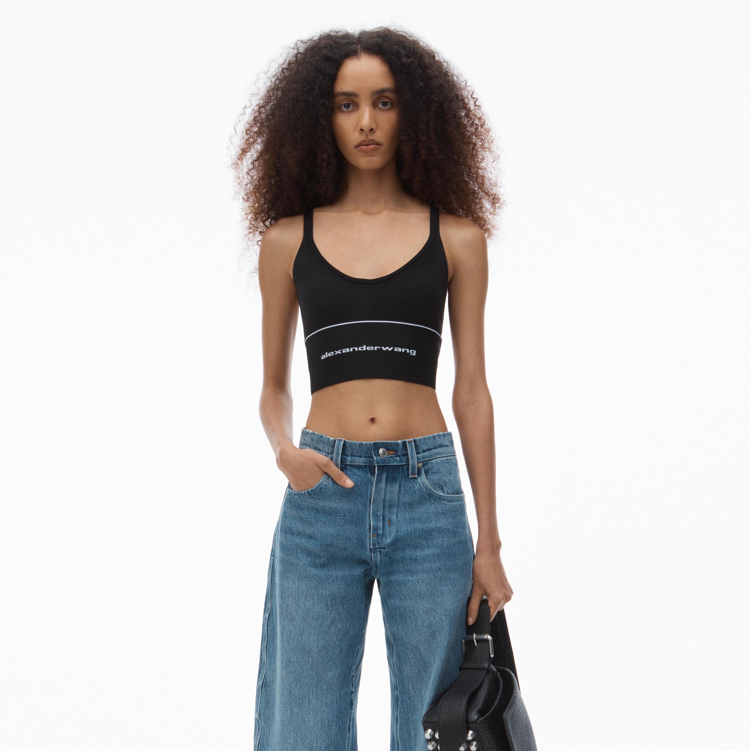 Logo Elastic Bra In Ribbed Jersey Product Image