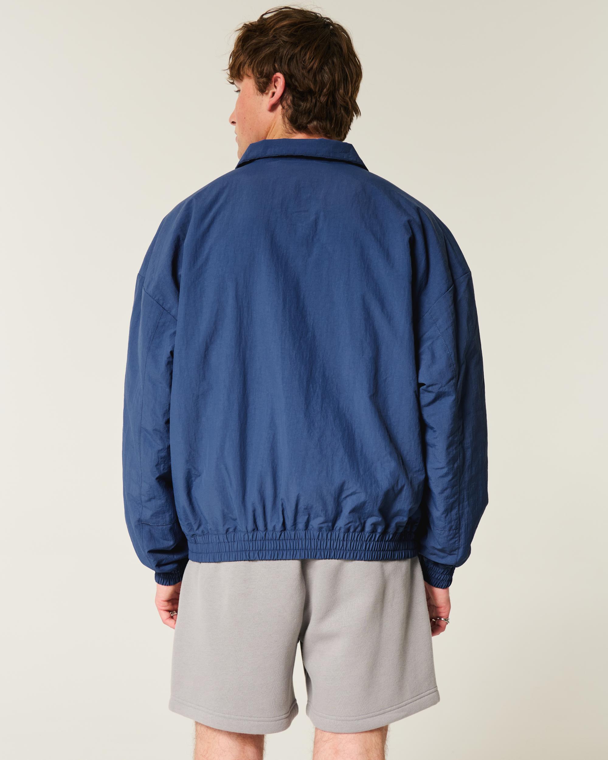 Fleece-Lined Santa Monica Graphic Windbreaker Jacket Product Image
