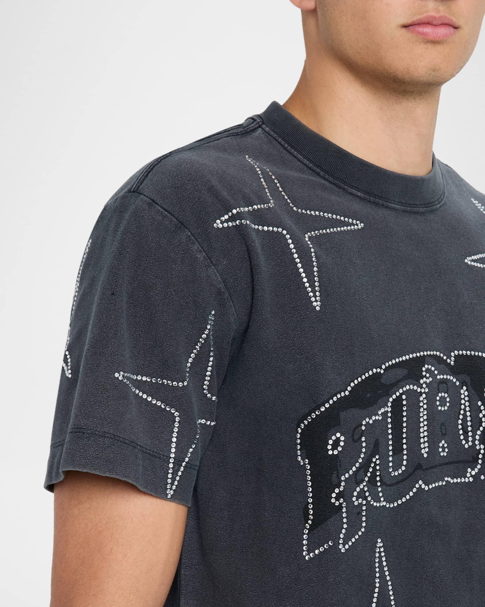 Men's Textured Jersey Crystal Logo Crewneck T-Shirt Product Image