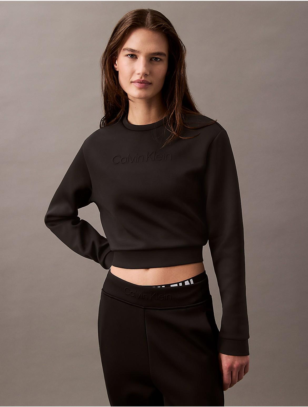 Calvin Klein Womens Spacer Cropped Crewneck Sweatshirt Product Image