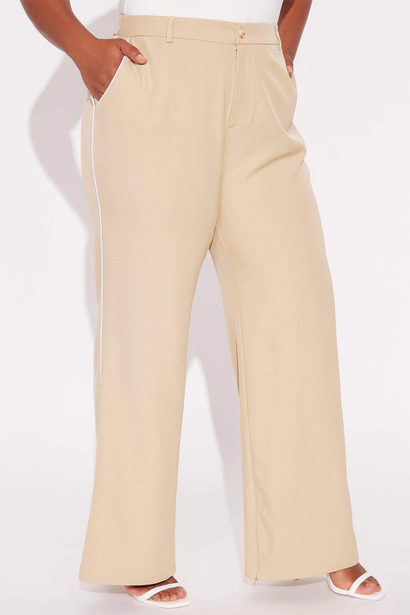 Camryn Wide Leg Trouser Pant - Khaki Female Product Image