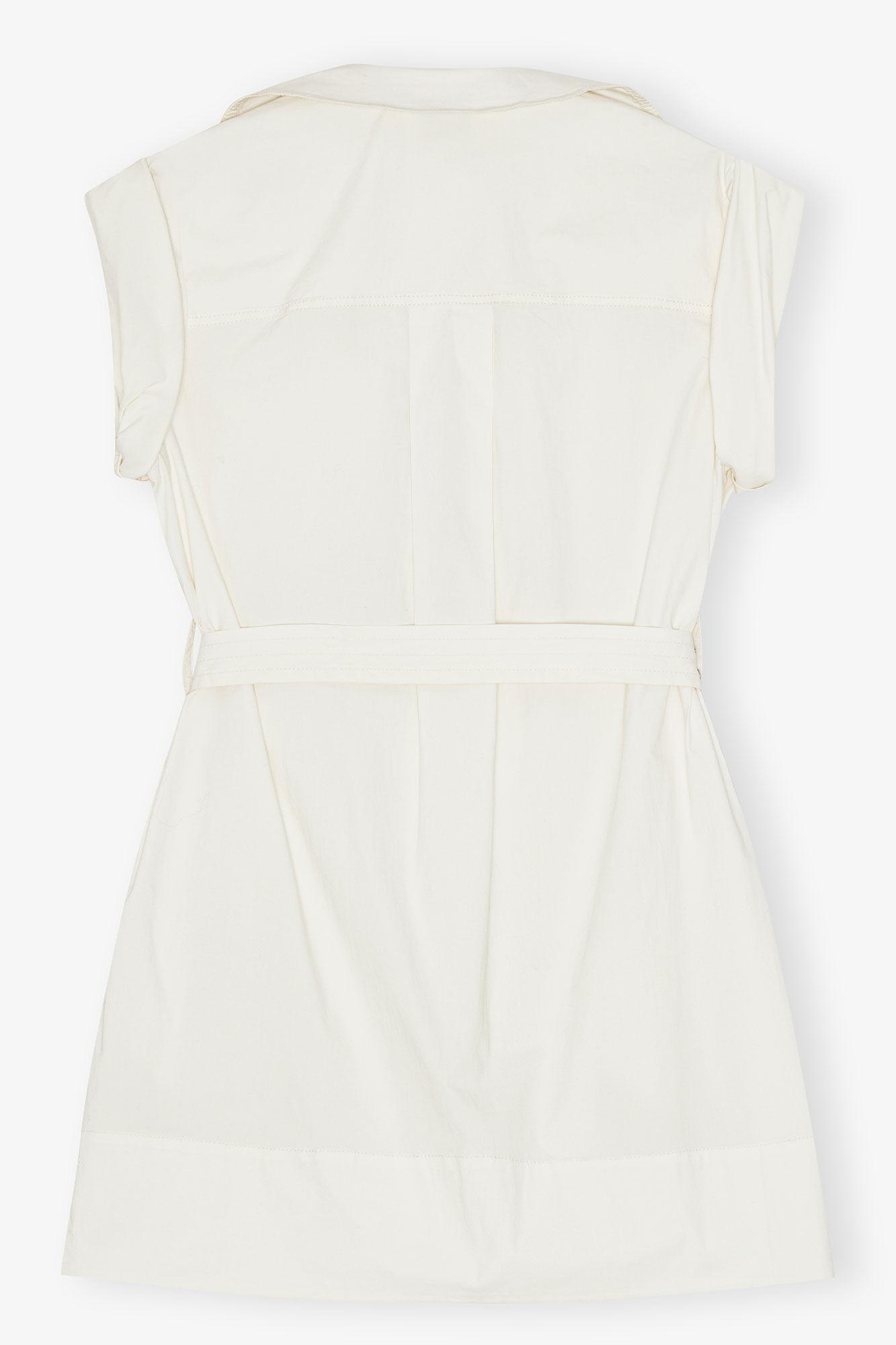 Ivory Stretch Cotton Mini Dress Product Image