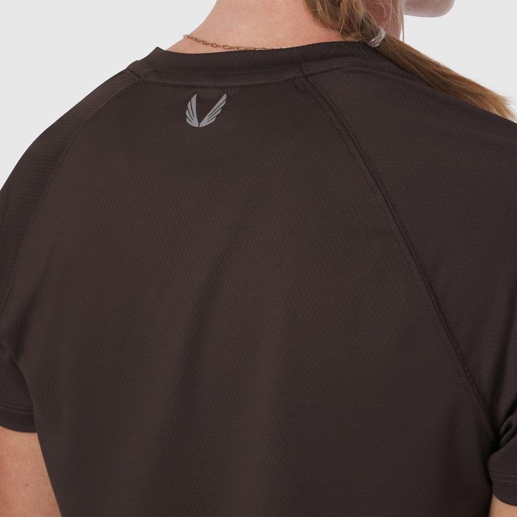 W018. AeroSilver® Cropped Tee - Dark Earth Product Image