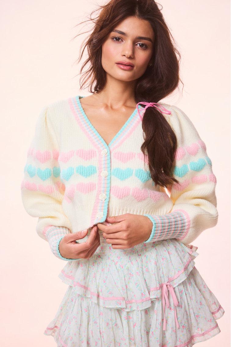 Buena Re-Edition Heart Knit Cardigan Product Image