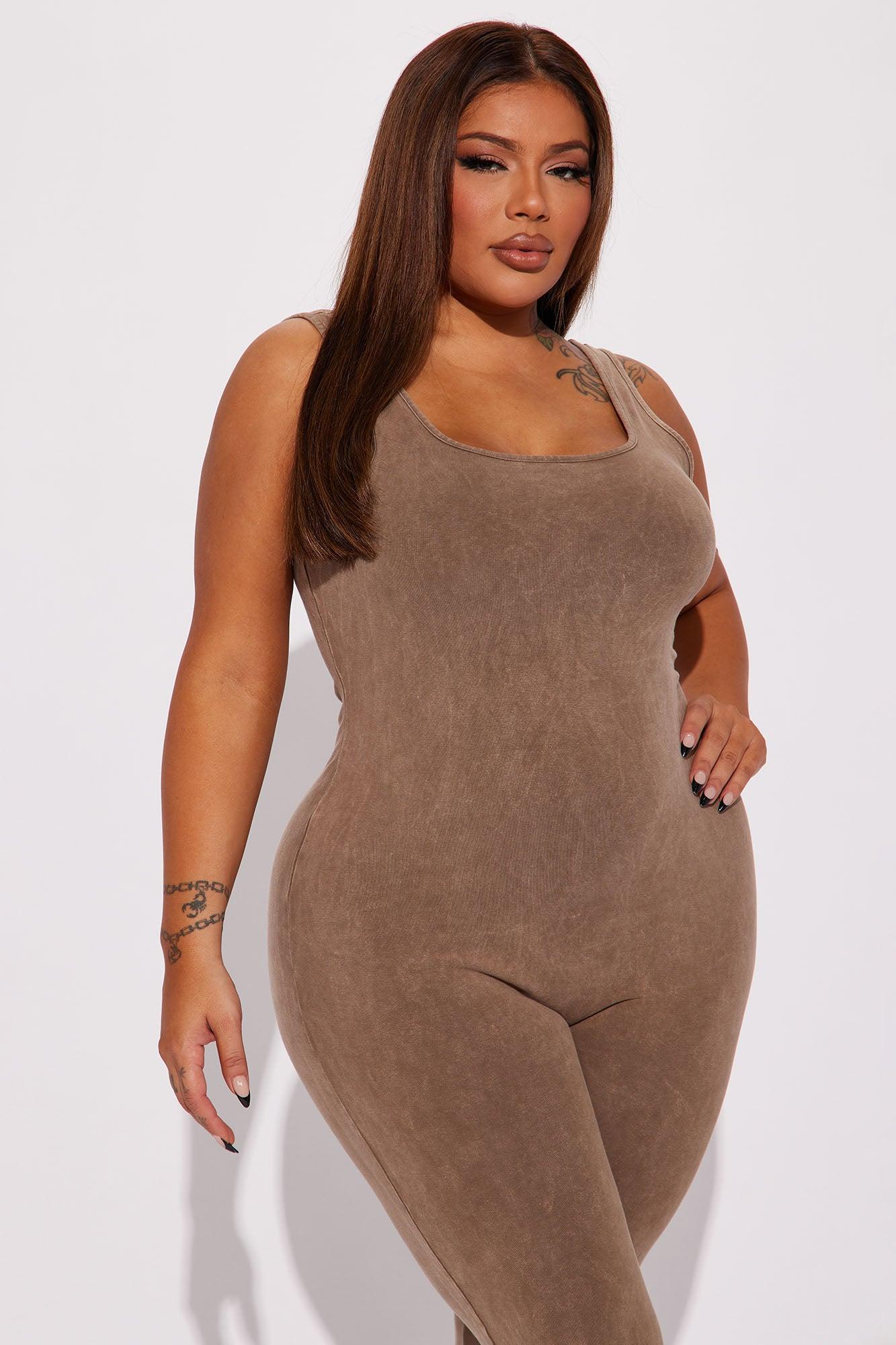 Houston Mineral Wash Jumpsuit - Taupe Product Image
