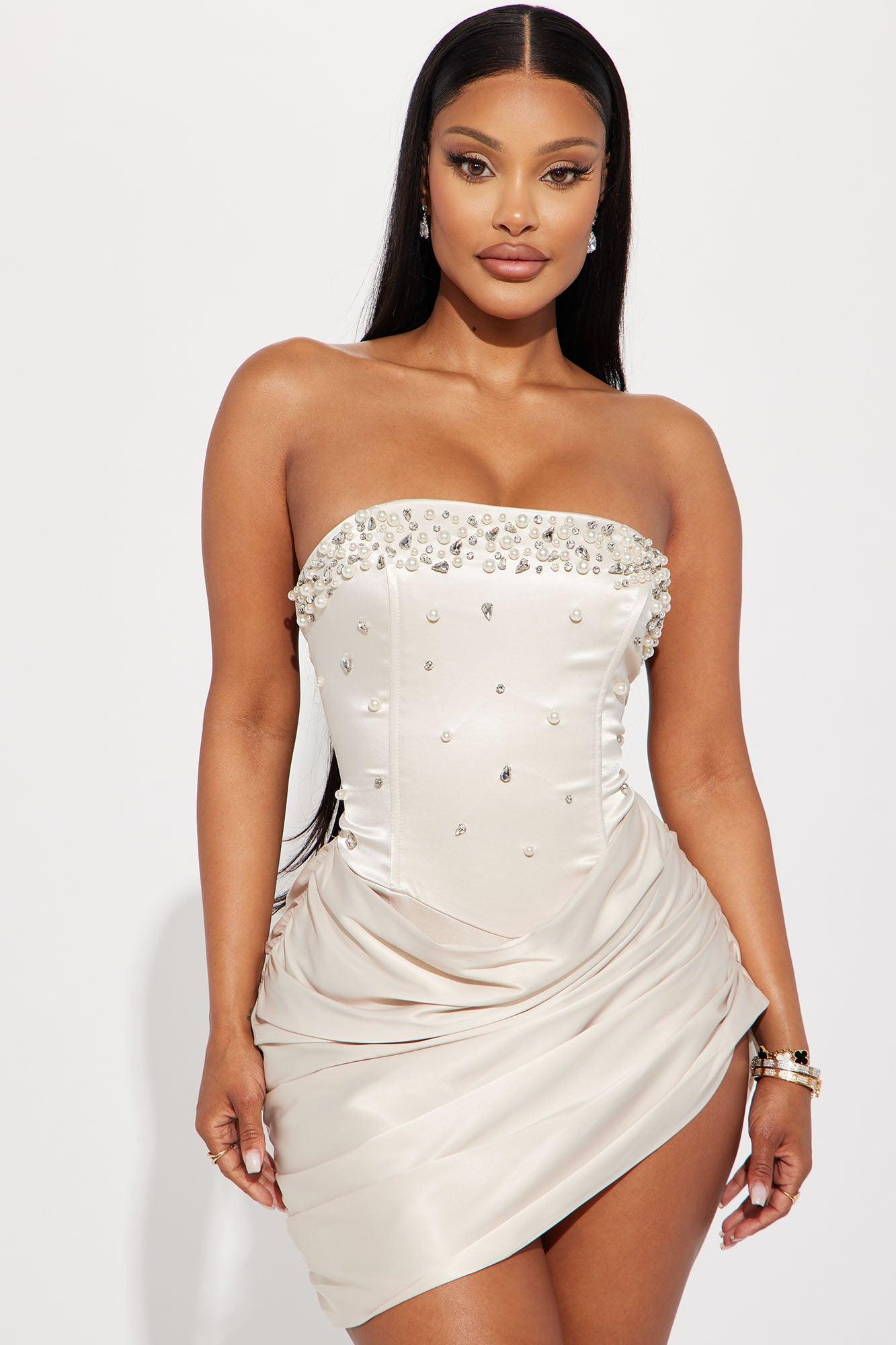 Lady Ariel Satin Mini Dress - Pink Product Image