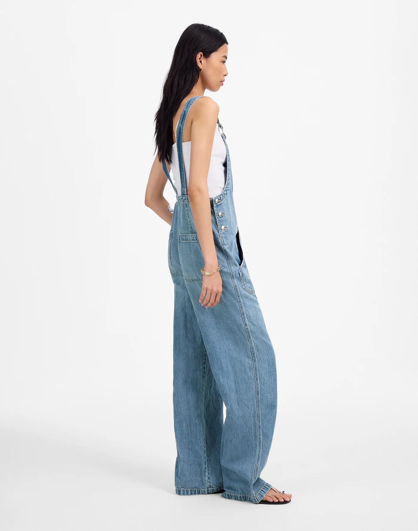 Wide-Leg Overalls in Ashbury Wash: Airy Denim Edition Product Image