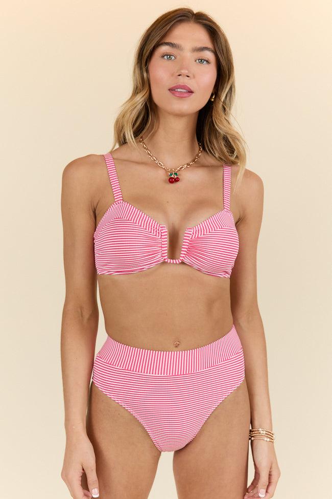 Tide and True Red Stripe Split-U Bikini Top SALE Product Image
