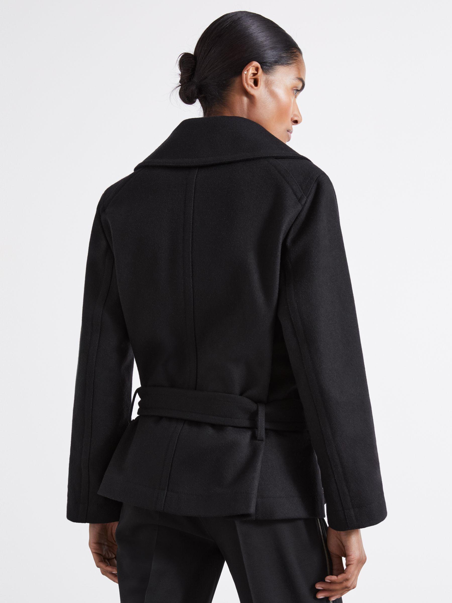 Atelier Virgin Wool-Blend Belted Coat in Black Product Image