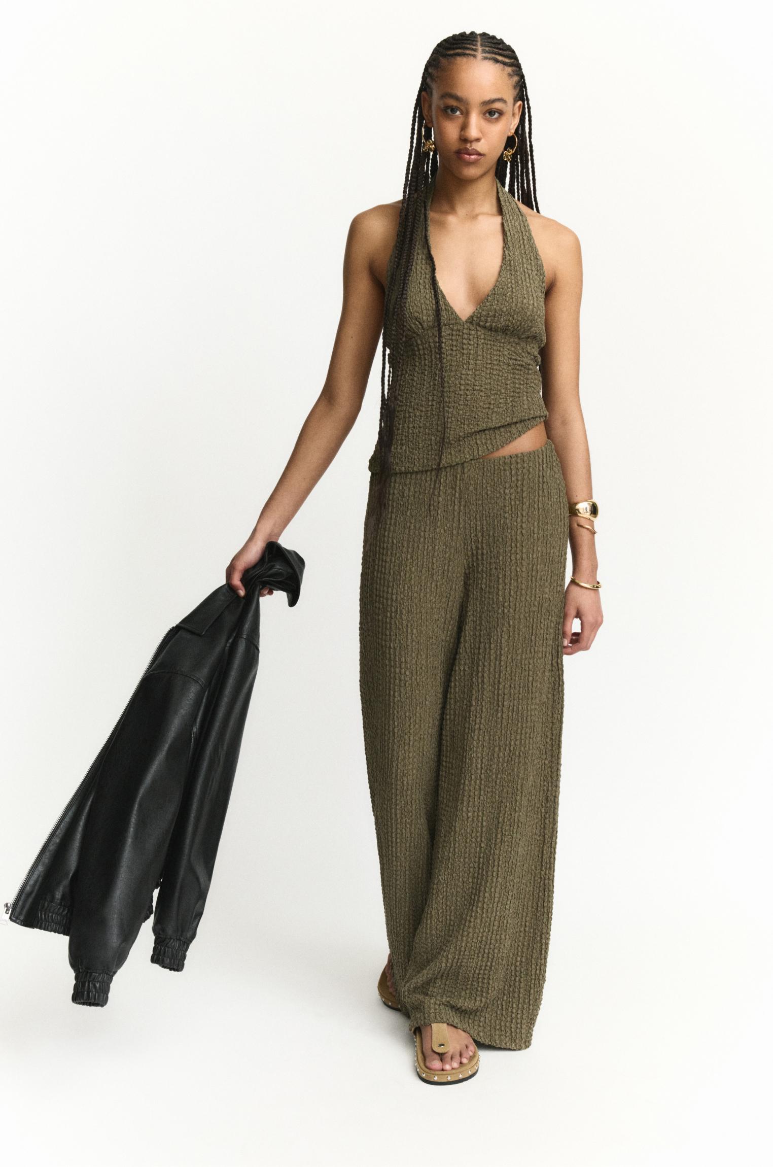 Creased-effect pants Product Image