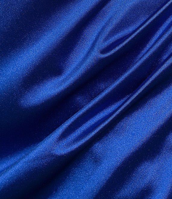B. Darlin Drape Neck Off-The-Shoulder Faux Wrap Dress Product Image