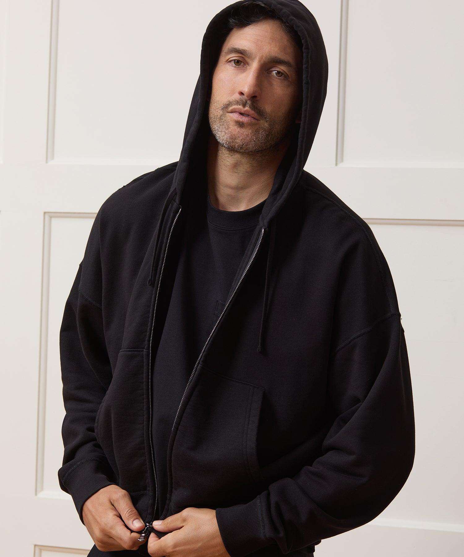 Relaxed Portuguese Terry Full-Zip Hoodie Product Image