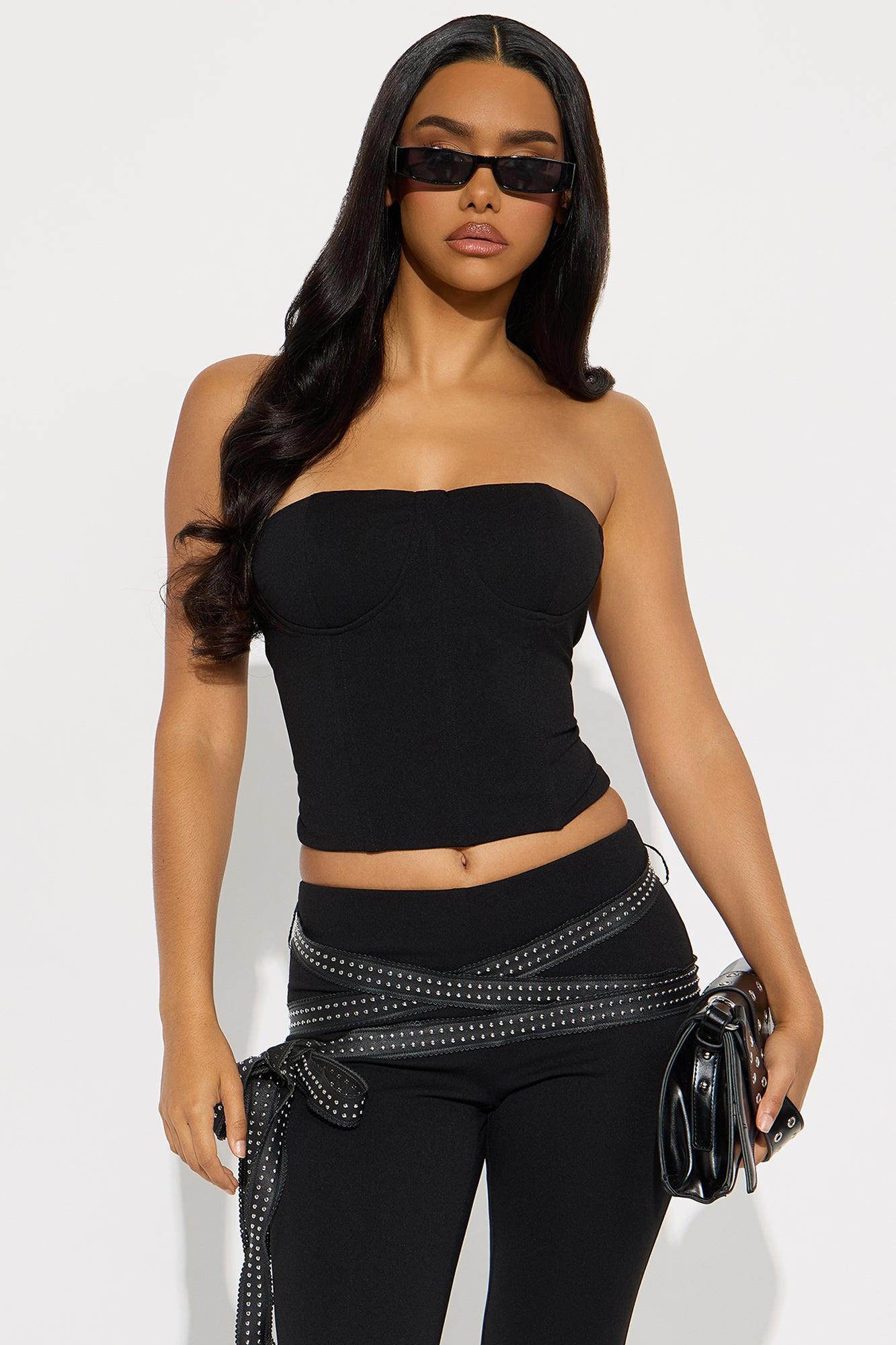 Cant Stop Me Corset Pant Set - Black Female Product Image