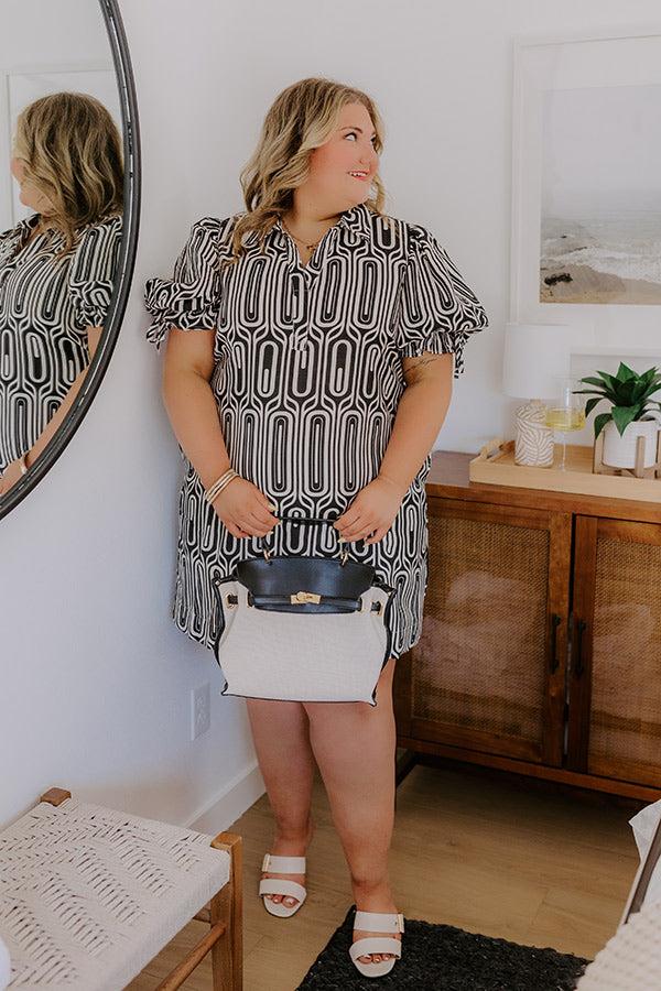 Art Deco Chic Mini Dress in Black Curves Product Image