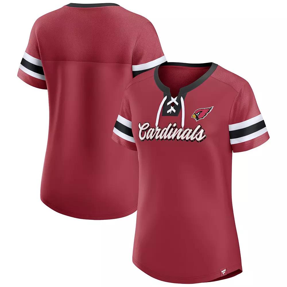 Women's Fanatics Branded Cardinal Arizona Cardinals Original State Lace-Up T-Shirt,  Product Image
