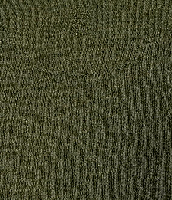 Tommy Bahama Ashby Isles Solid Stretch Jersey Johnny Collar V-Neck 3/4 Sleeve Fitted Top Product Image