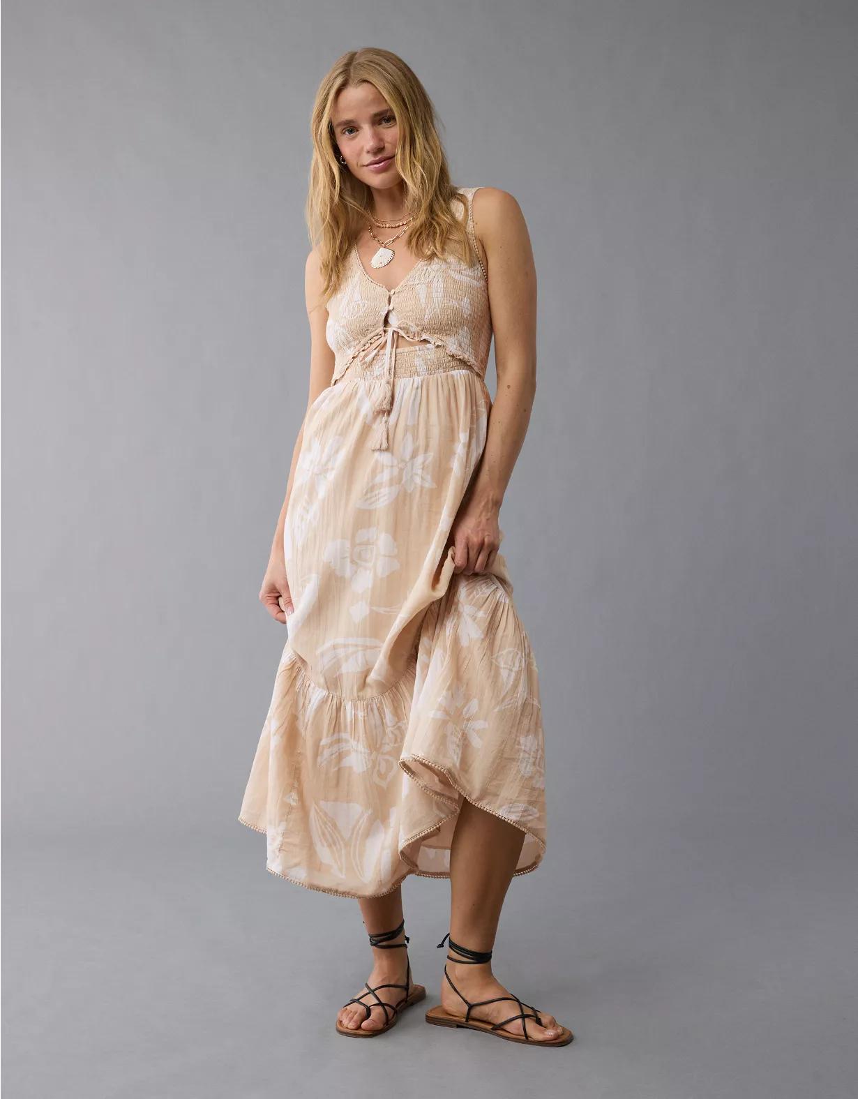 AE V-Neck Cut-Out Maxi Dress Product Image