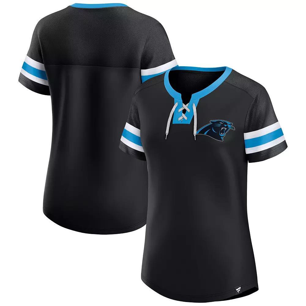 Women's Fanatics Powder Blue Los Angeles Chargers Lace-Up Bling T-Shirt,  Product Image