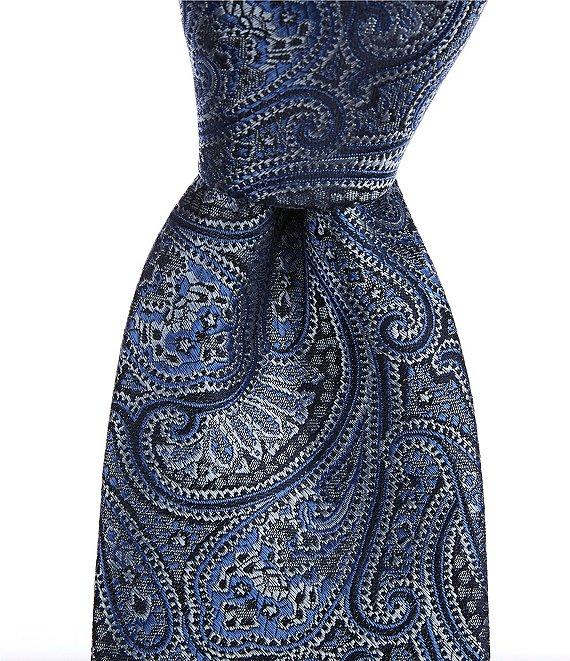 Hickey Freeman Paisley 3 1/4#double; Silk Tie Product Image
