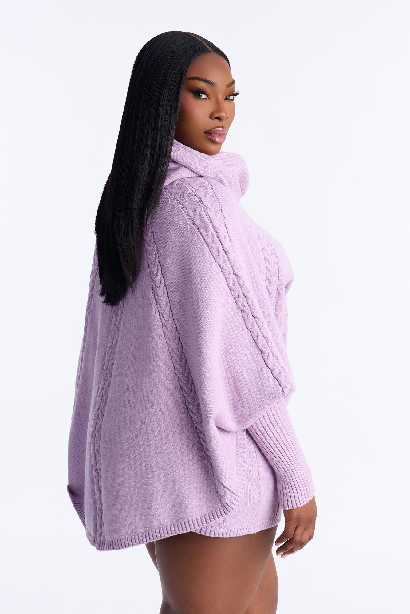 Bundle Me Up 3 Piece Sweater Skirt Set - Lilac Female Product Image