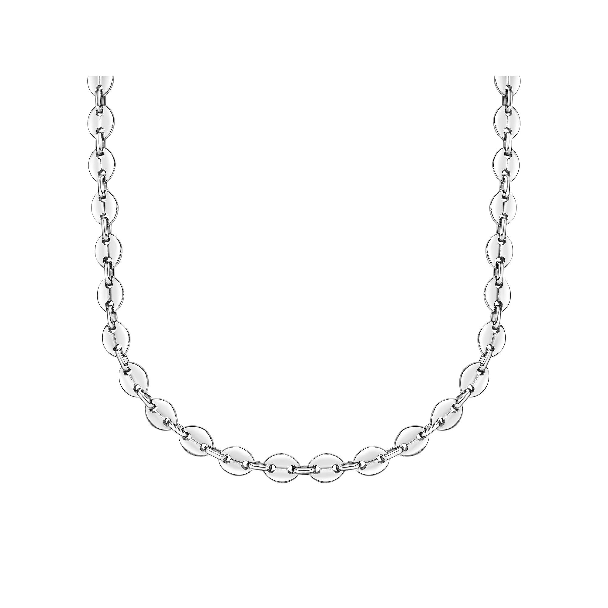 LYNX Men's Stainless Steel Coin Link Chain Necklace, Size: 24", White Product Image