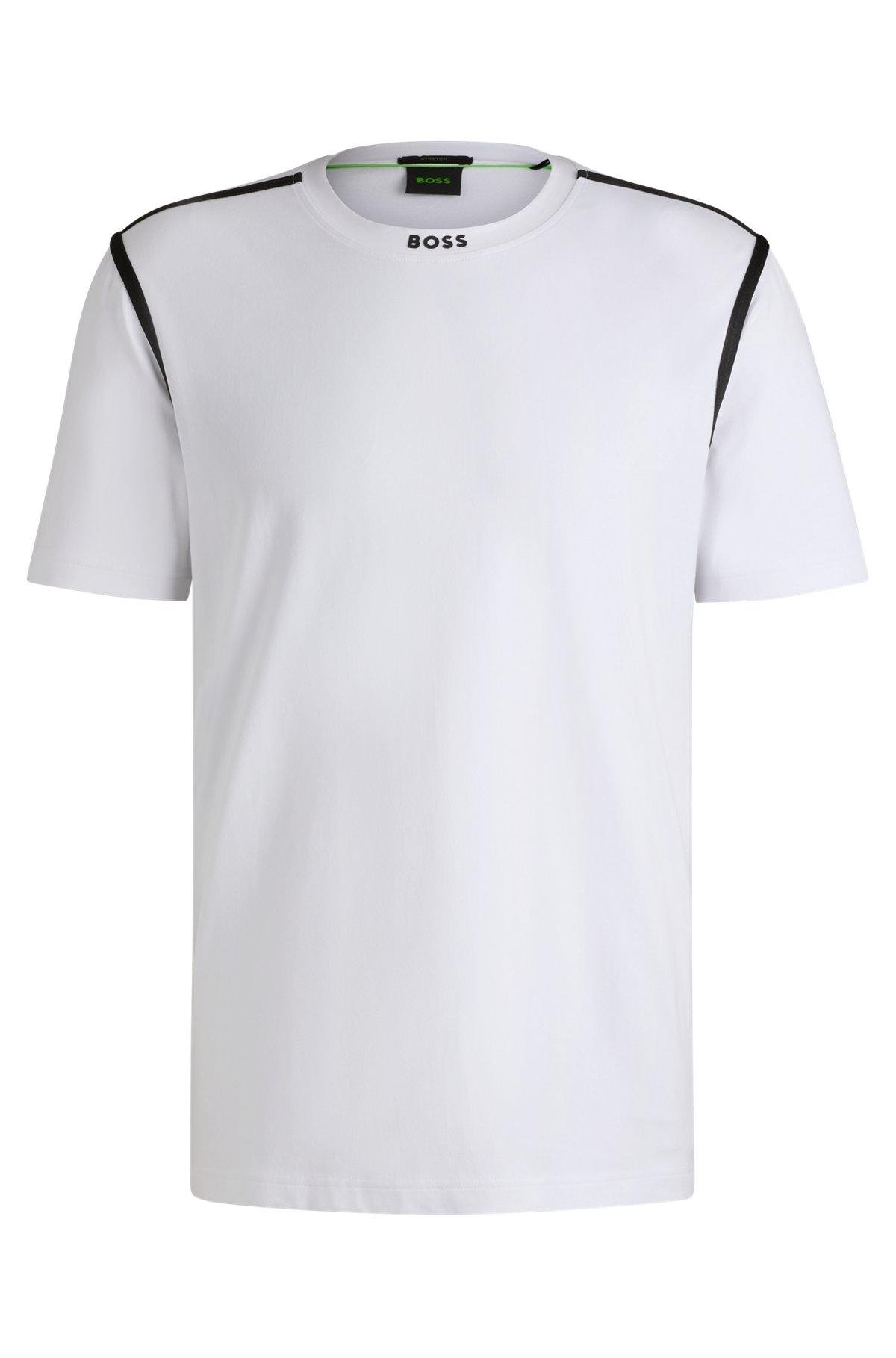 Stretch-cotton T-shirt with tape trims Product Image
