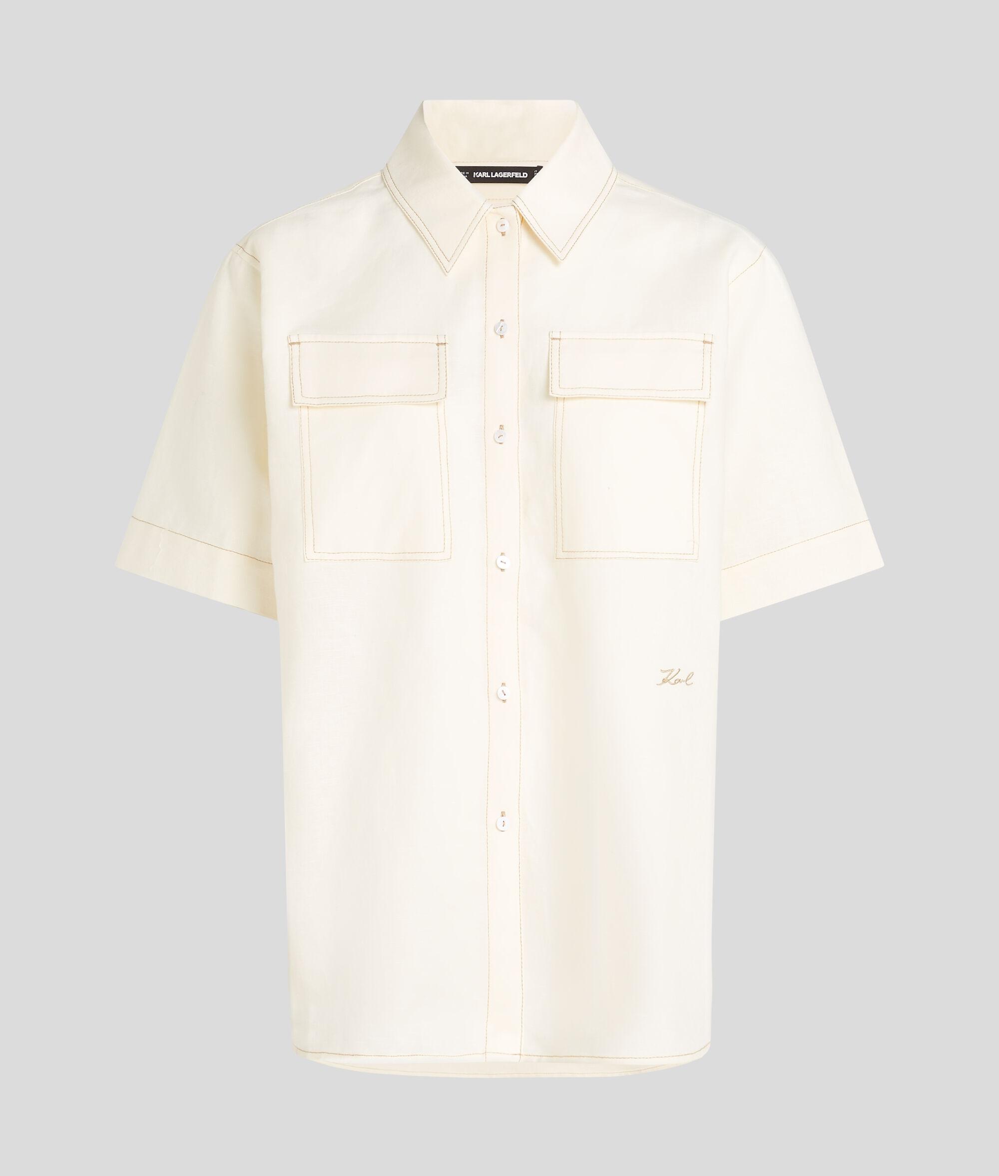 LINEN-BLEND BLOUSE Product Image