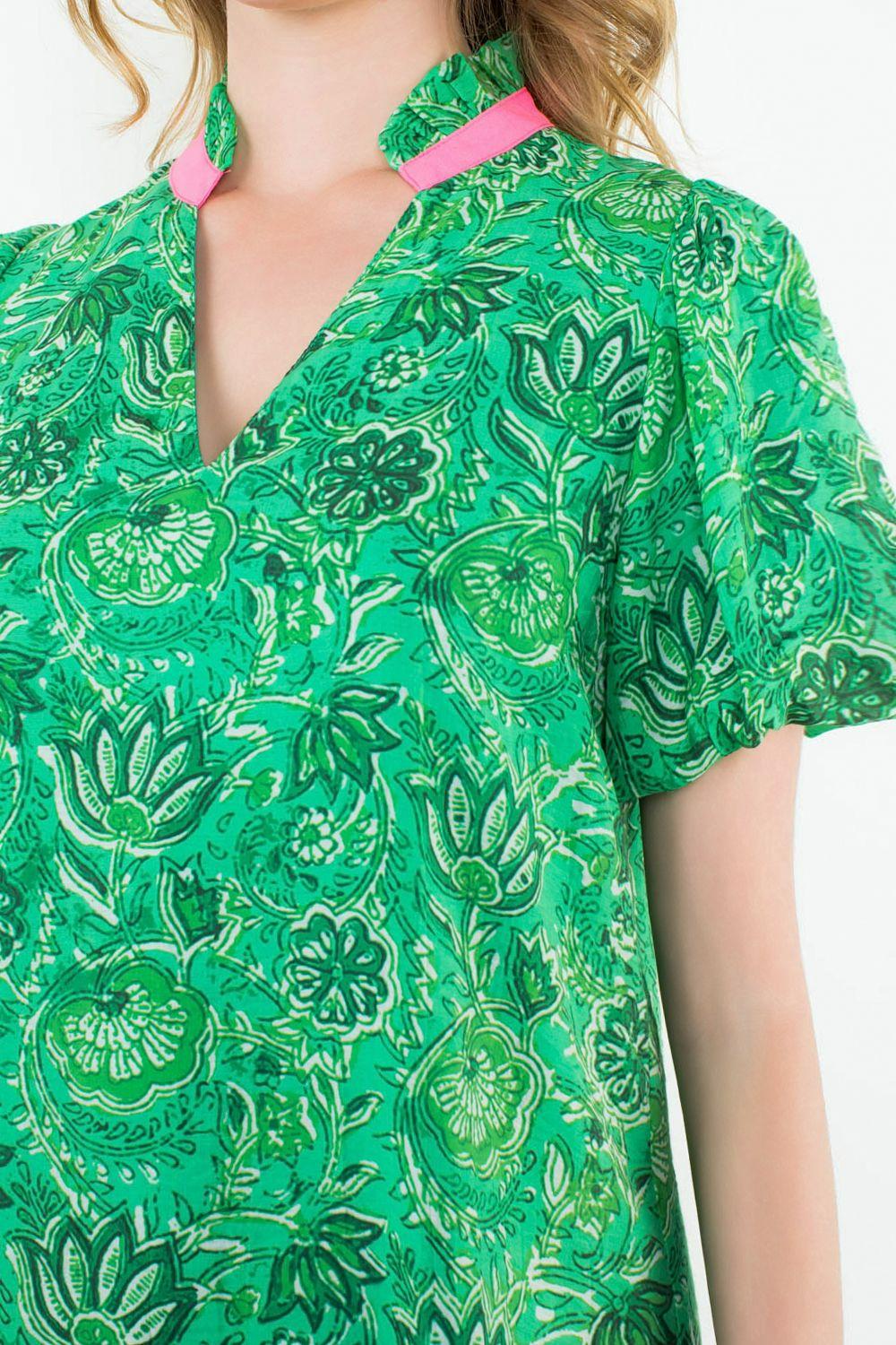 Puff Sleeve Floral Dress Product Image