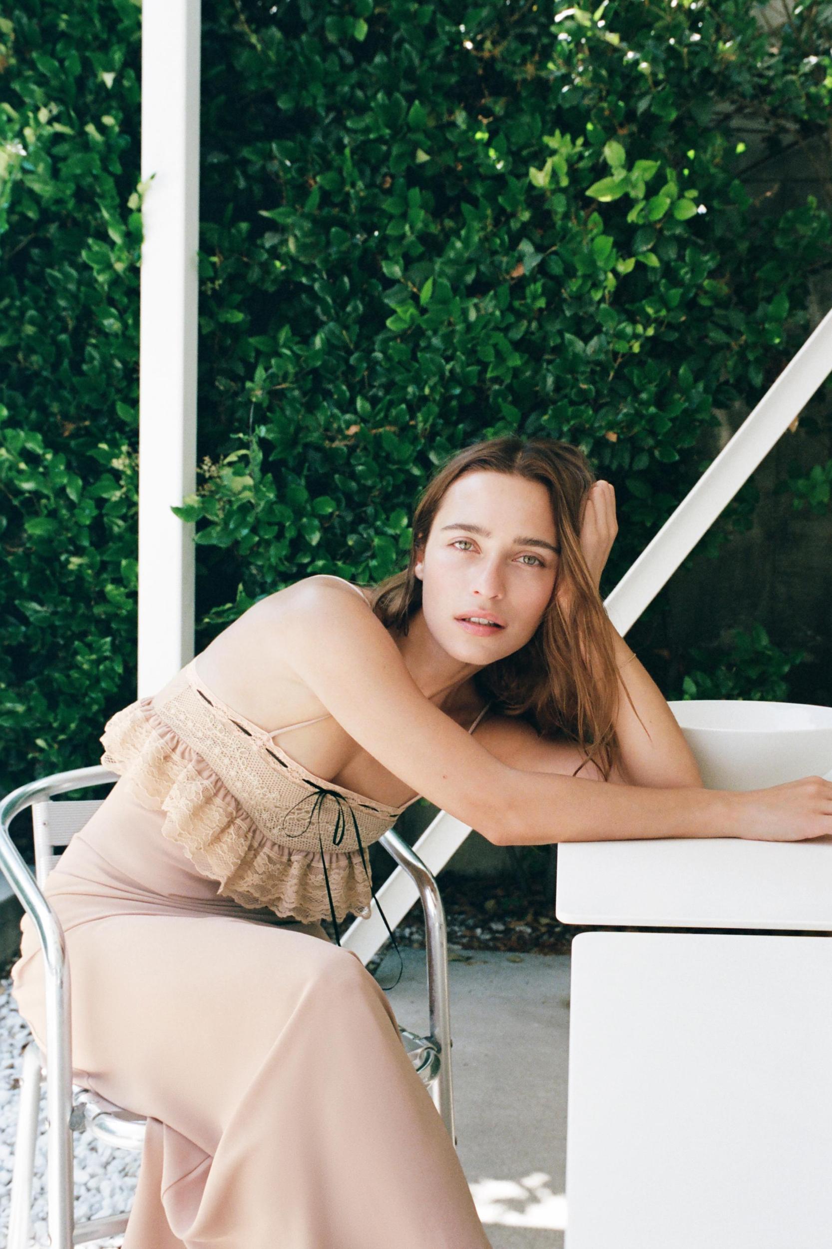 EMBROIDERED DRESS WITH CONTRAST BOW Product Image