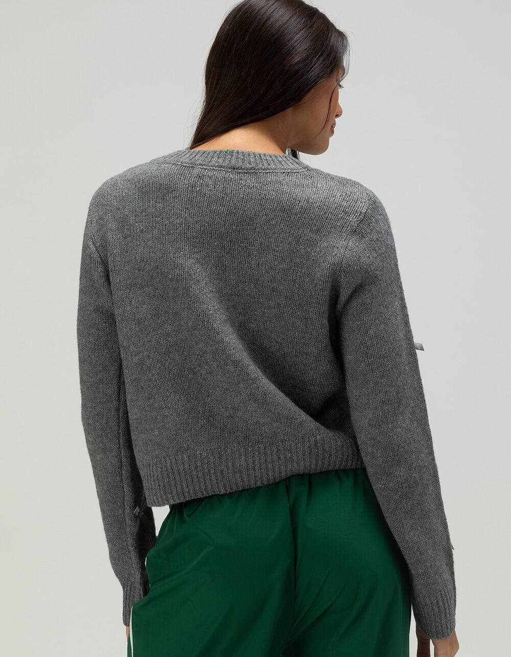 RSQ Womens Multi Bow Crewneck Cardigan - CHARCOAL Product Image