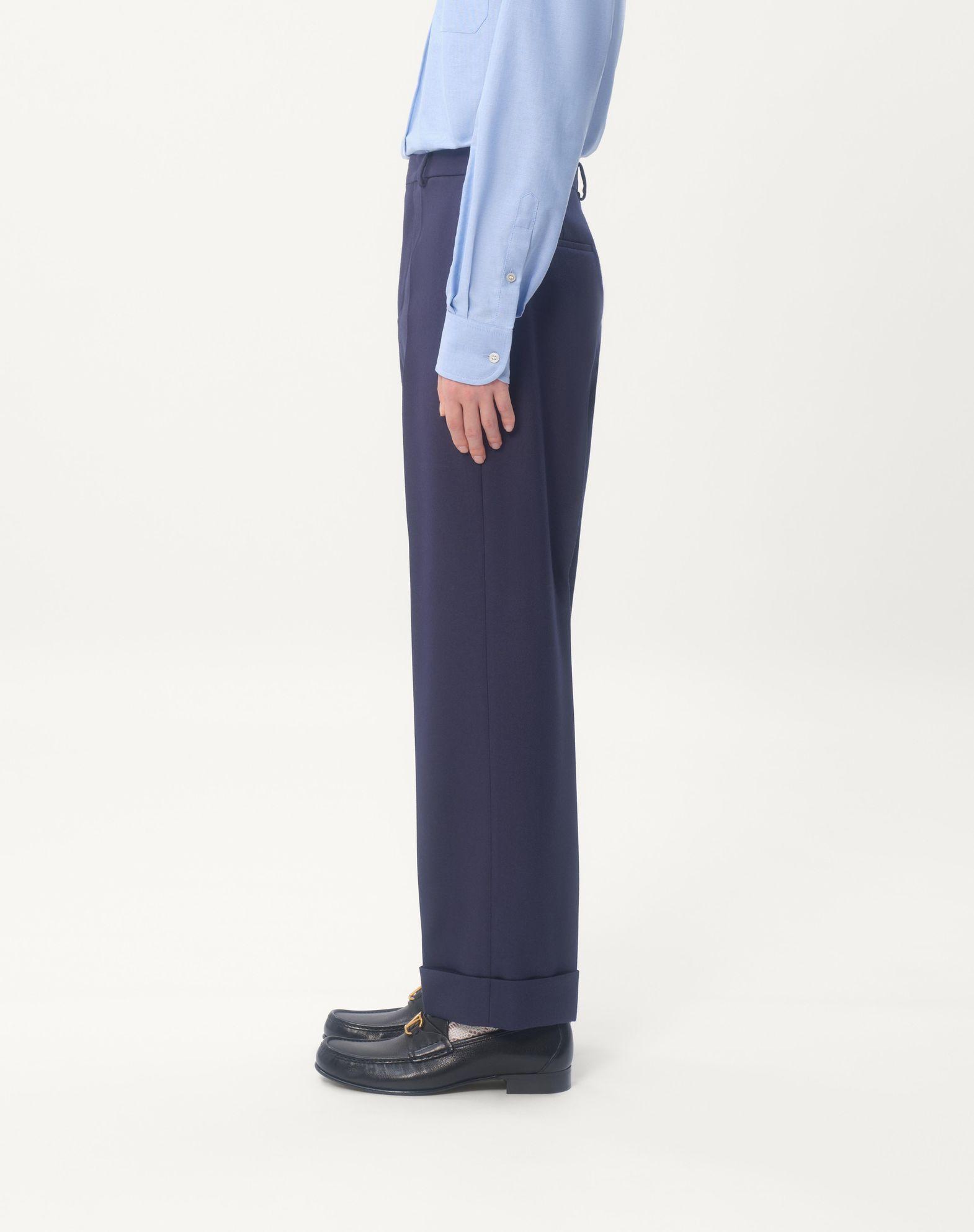 Wool Gabardine Pants With Turn-Ups Product Image