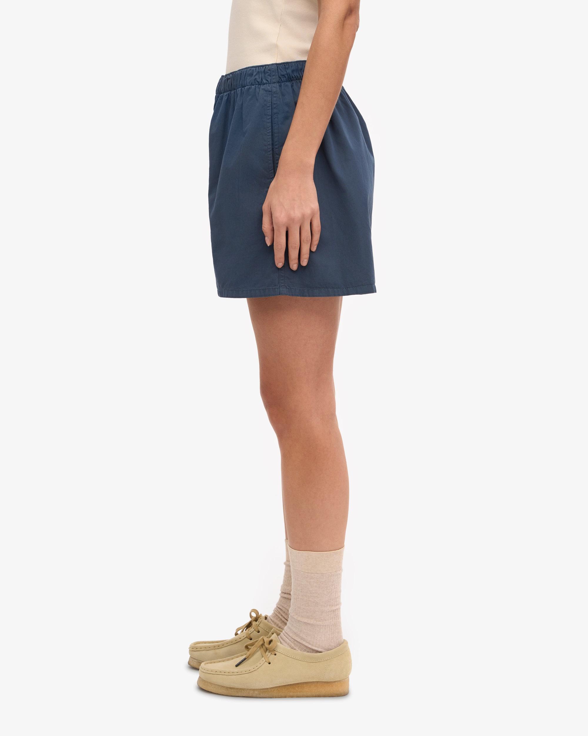 Women Organic Twill Shorts - Petrol Blue Product Image
