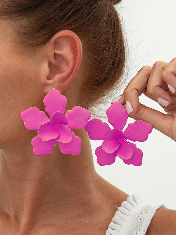Flower Shape Drop Earrings Product Image