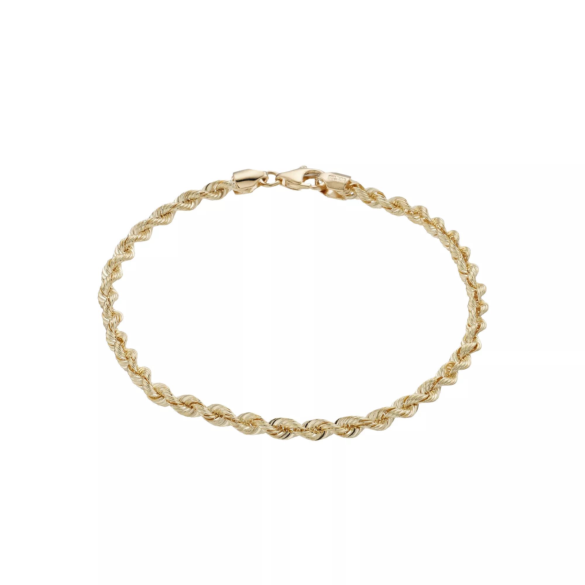 Womens 14K Yellow Gold Rope Chain Bracelet Product Image