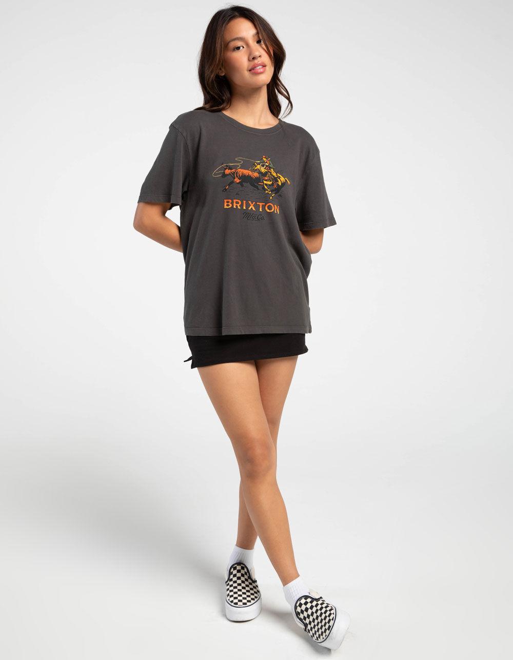 BRIXTON Wrangling Womens Oversized Tee - WASHED BLACK Product Image