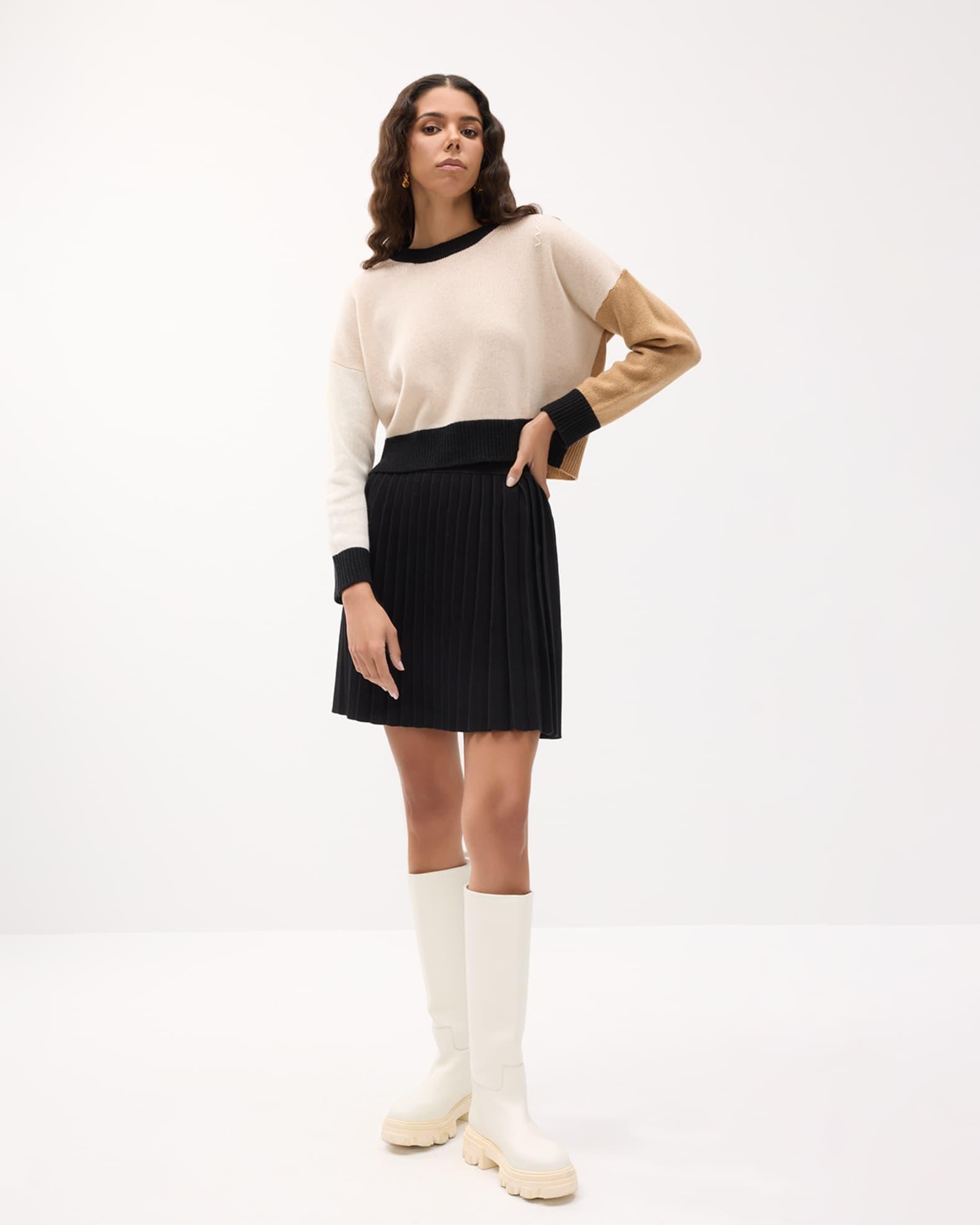 Colorblock Cashmere Crewneck Sweater Product Image