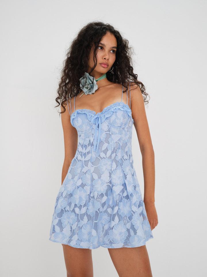 Kate Mini Dress — Blue Product Image