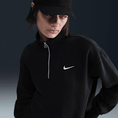 Womens Nike Sportswear Phoenix Fleece Oversized 1/4-Zip Long Sweatshirt | HJ0931-010 Product Image