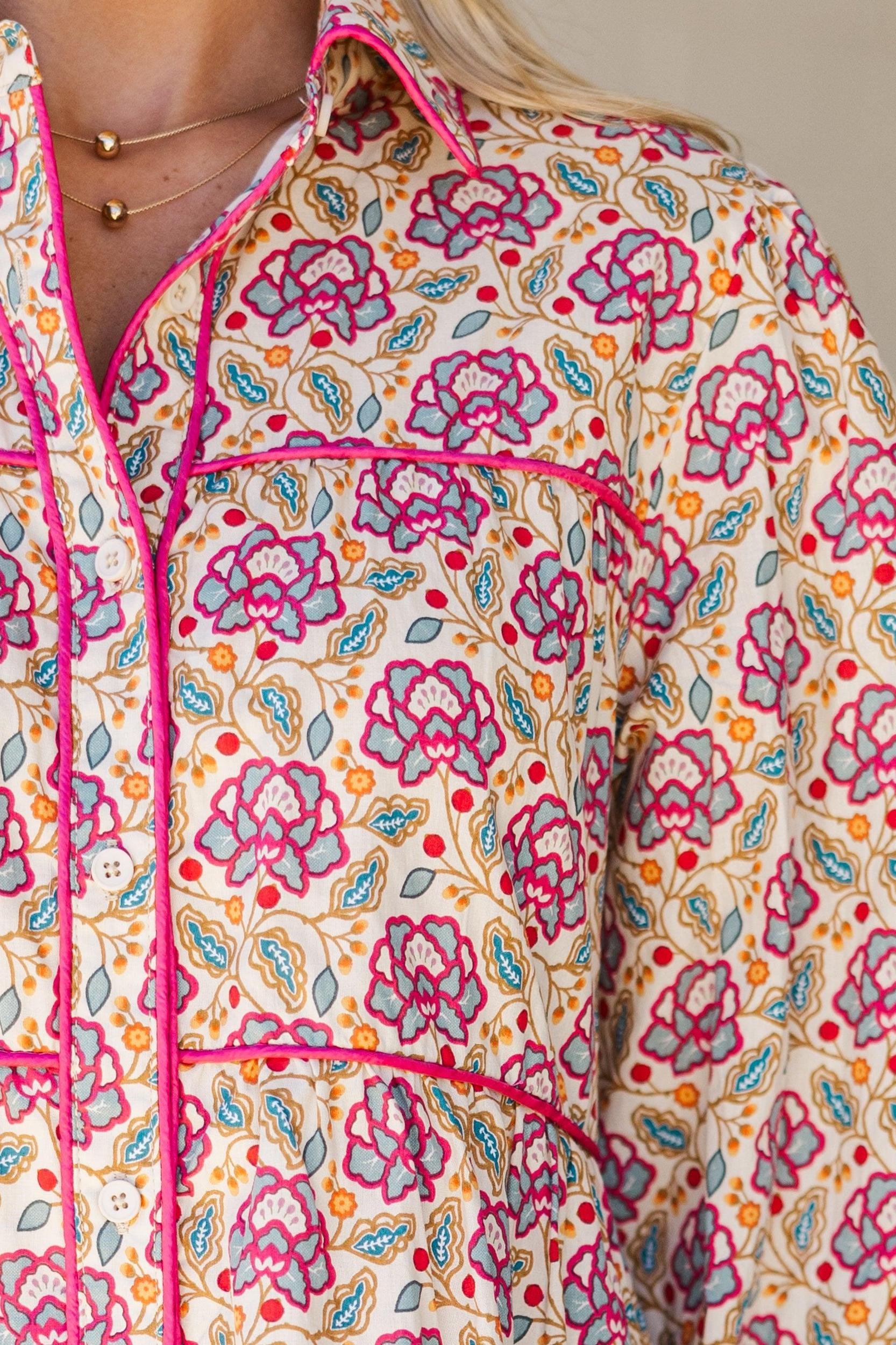 On Your Way Magenta Medallion Babydoll Dress Female Product Image