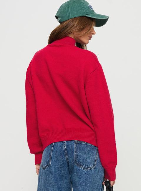 Oberan Knit Sweater Red Product Image
