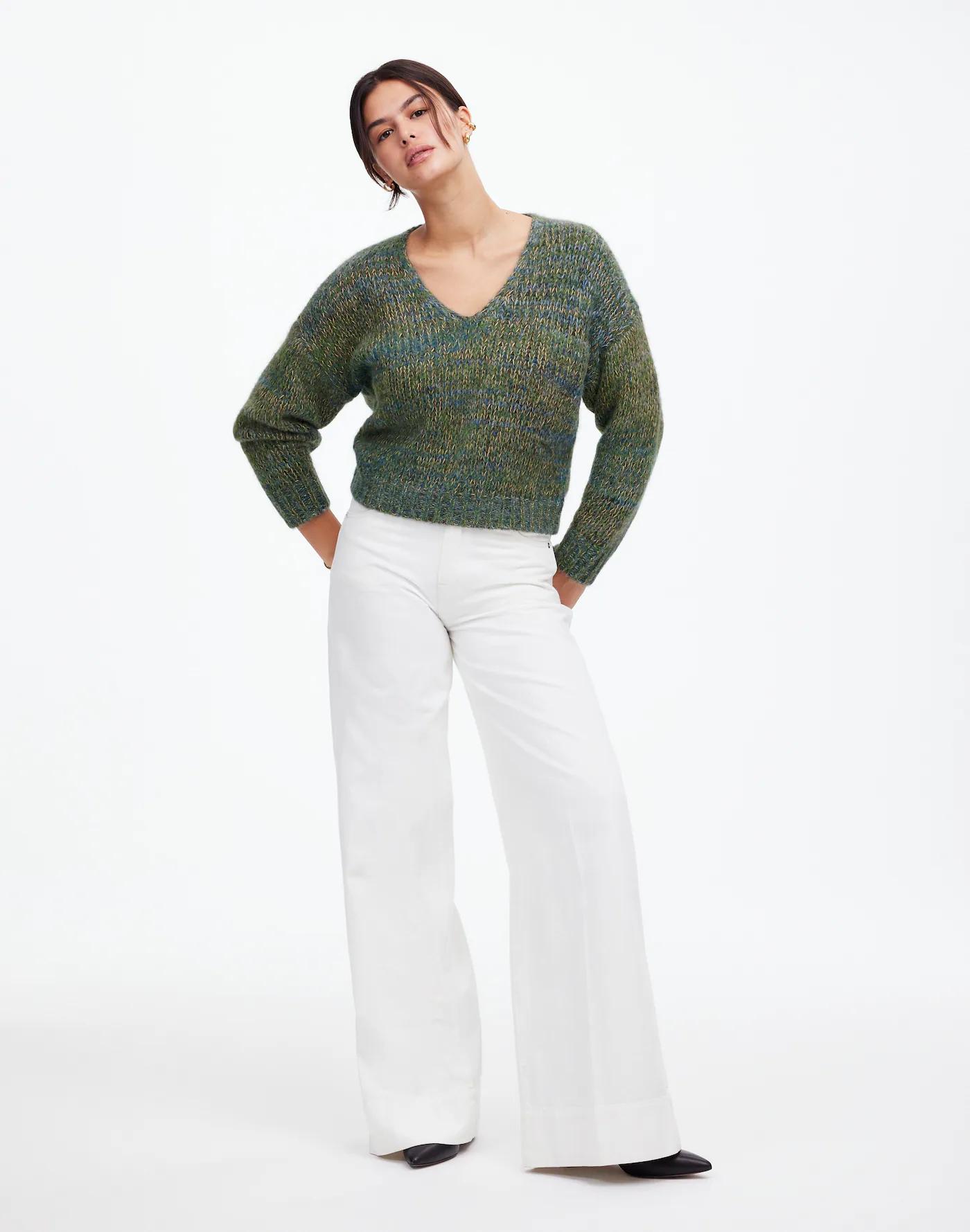 Marled V-Neck Sweater Product Image
