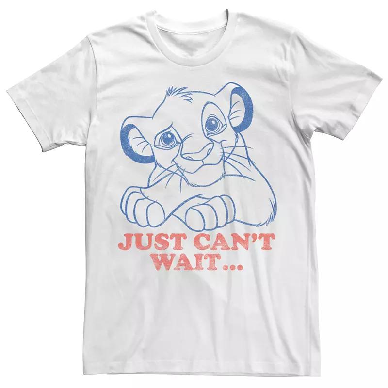 Men's Disney's The Lion King Simba Just Can't Wait Tee, Size: Small, White Product Image