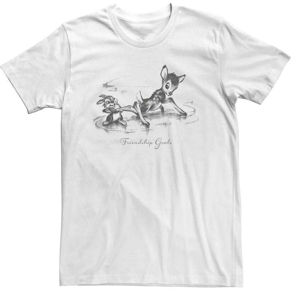 Disney's Bambi Thumper And Bambi Friendship Goals Men's Tee, Size: Large, White Product Image