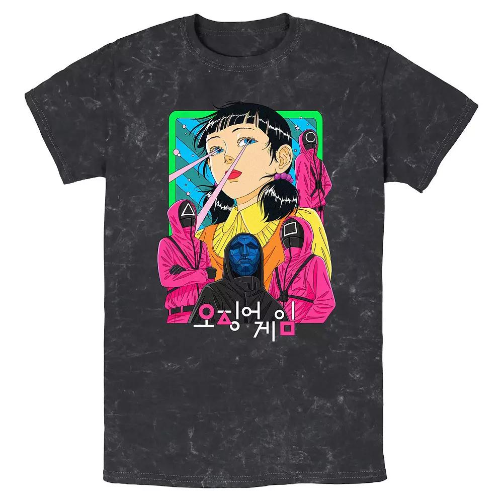 Men's Squid Game Bad Group Mineral Wash Graphic Tee,  Product Image