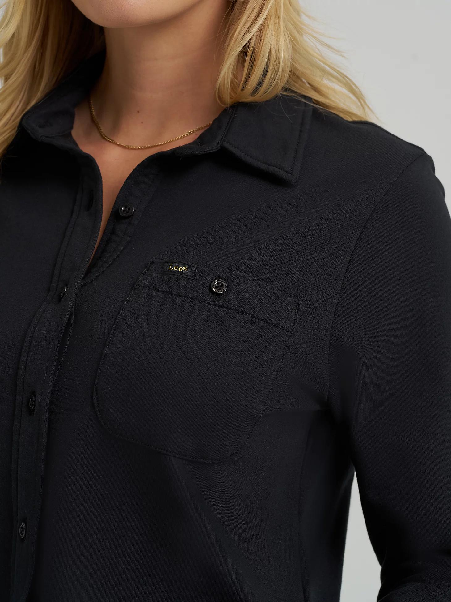 Women's All Purpose Solid Knit Button Down Shirt | Women's Tops & Tees | Lee® Product Image