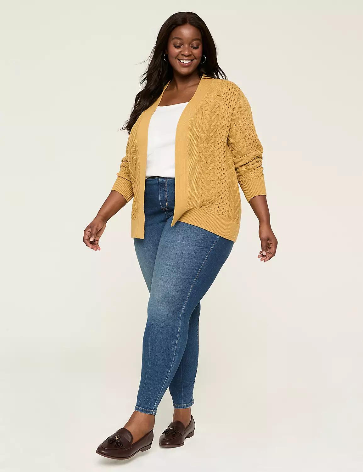 Open-Front Cable Cardigan Product Image